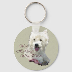 West Highland White Terrier Art Keychain