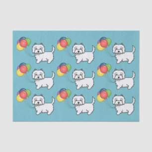 West Highland White Terrier Birthday Balloons Dog Tissue Paper