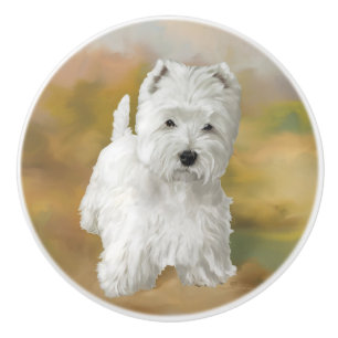 West Highland White Terrier Ceramic Knob