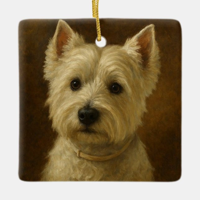 West Highland White Terrier Ceramic Ornament (Front)