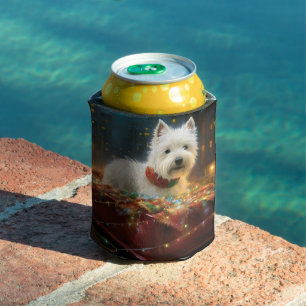 West Highland White Terrier Christmas Festive Can Cooler