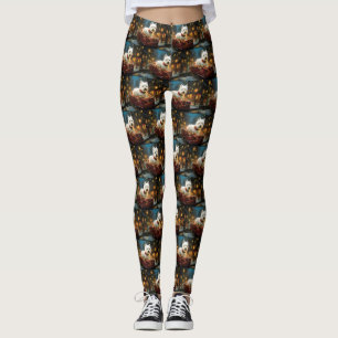 West Highland White Terrier Christmas Festive  Leggings