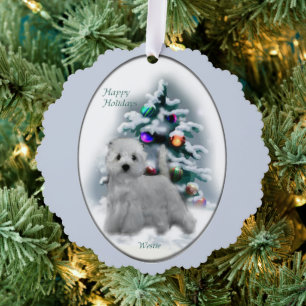 West Highland White Terrier Christmas Gifts Ornament Card