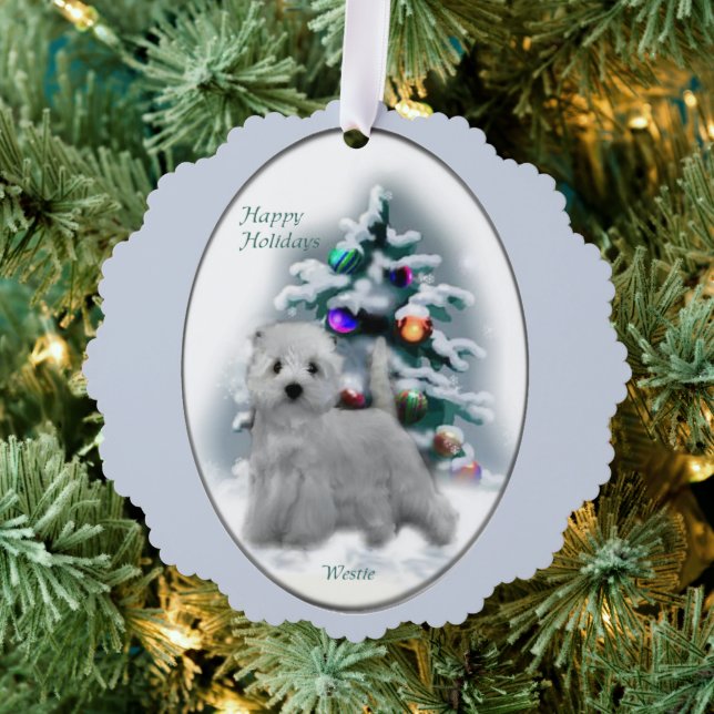 West Highland White Terrier Christmas Gifts Ornament Card (Insitu (Tree))