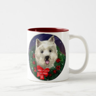 West Highland White Terrier Christmas Gifts Two-Tone Coffee Mug