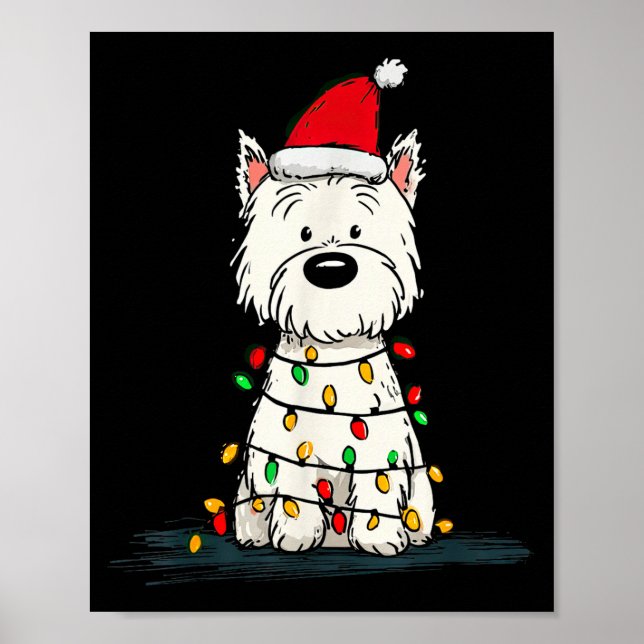 West Highland White Terrier Christmas Graphics Dog Poster (Front)