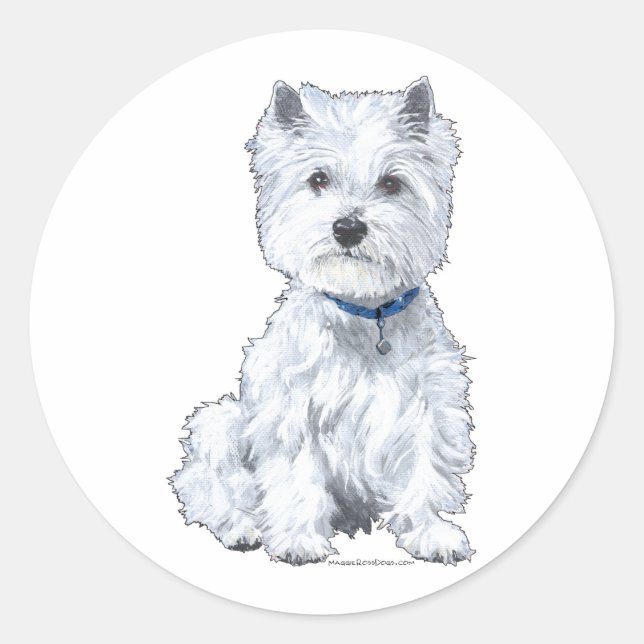 West Highland White Terrier Classic Round Sticker (Front)