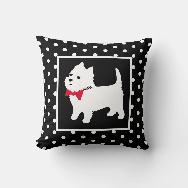West Highland White Terrier Cute Westie Dog Throw Pillow (Front)