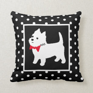 West Highland White Terrier Cute Westie Dog Throw Pillow
