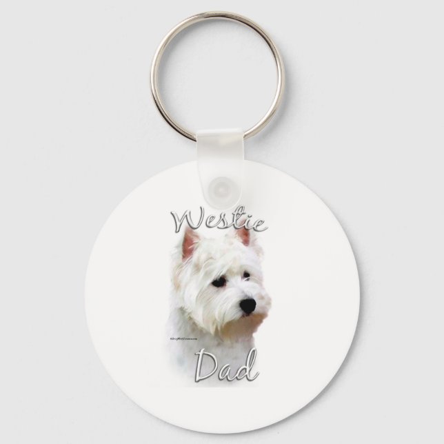 West Highland White Terrier Dad 2 Keychain (Front)