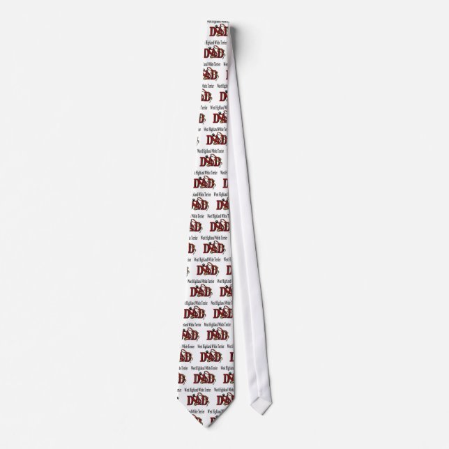 West Highland White Terrier Dad Gifts Tie (Front)