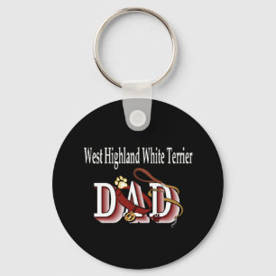 west highland white terrier dad Keychain