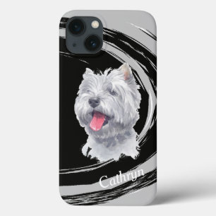 West Highland White Terrier Dog Abstract Swirl iPhone 13 Case