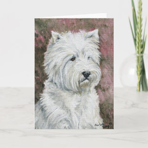 West Highland White Terrier Dog Art Carte de voeux