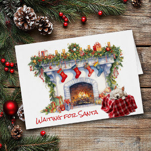 West Highland White Terrier Dog attend Père Noël