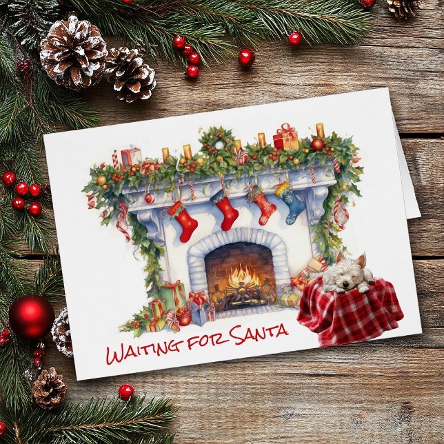 West Highland White Terrier Dog attend Père Noël (Créateur téléchargé)