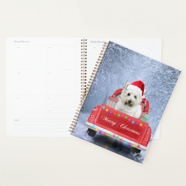 West Highland White Terrier Dog dans un camion de  (Devant avec enveloppe)
