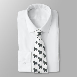West Highland White Terrier Dog Yellow& Blue White Tie