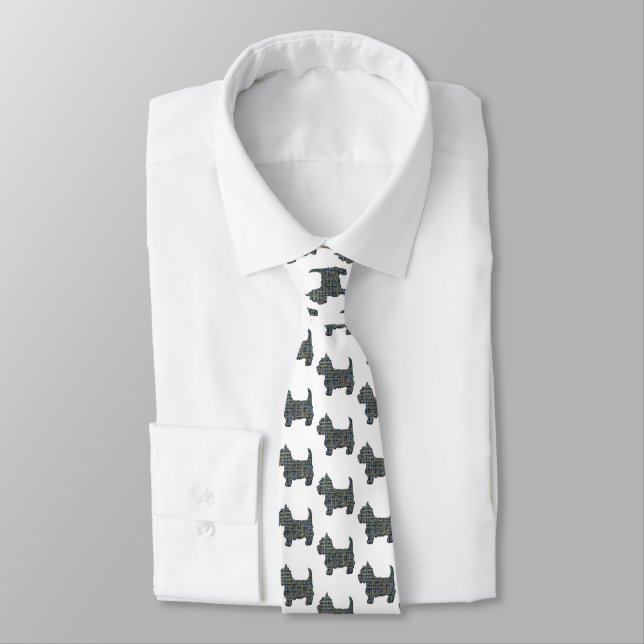 West Highland White Terrier Dog Yellow& Blue White Tie (Tied)