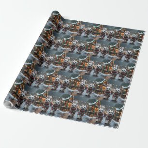West Highland White Terrier Dogs Christmas Snow  Wrapping Paper