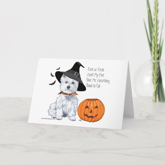 West Highland White Terrier Halloween Card (Front)