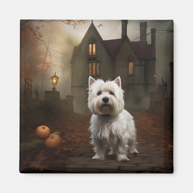 West Highland White Terrier Halloween Scary Magnet (Front)