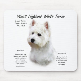 West Highland White Terrier History Design Mouse Pad