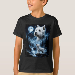West Highland White Terrier Howling At The Moon T-Shirt