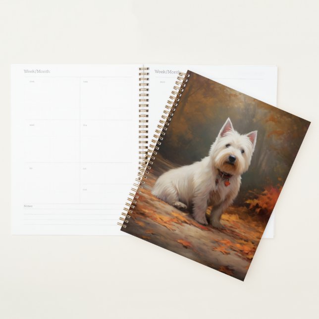 West Highland White Terrier in Autumn Leaves Fall Planner (Display)