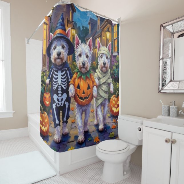West Highland White Terrier In Halloween Costumes (In Situ)