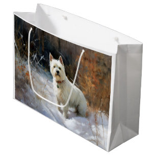 West Highland White Terrier Let It Snow Christmas Large Gift Bag