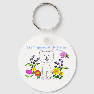 West Highland White Terrier Mom Keychain