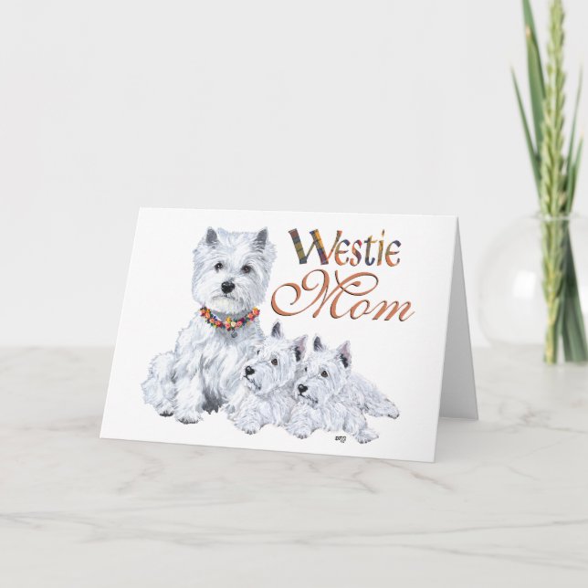 West Highland White Terrier Mom & Pups Card (Front)