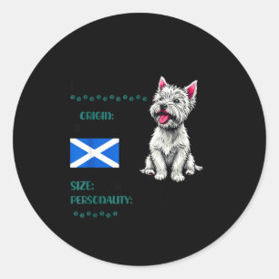 West Highland White Terrier Origin Funny Westie Do Classic Round Sticker