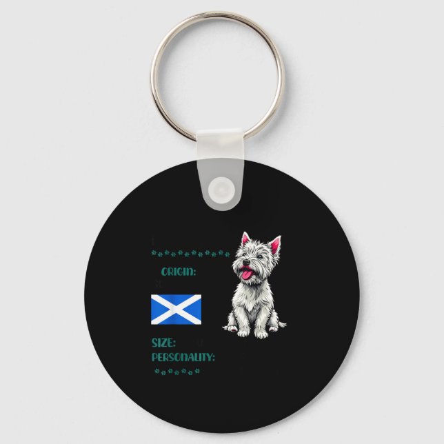 West Highland White Terrier Origin Funny Westie Do Keychain (Front)