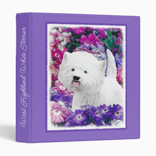 West Highland White Terrier Painting Dog Art 3 Rin Binder