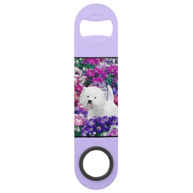West Highland White Terrier Painting Dog Art Bar Key (Back)