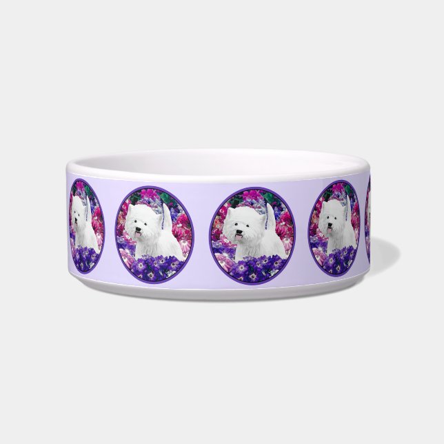 West Highland White Terrier Painting Dog Art Bowl (Left)