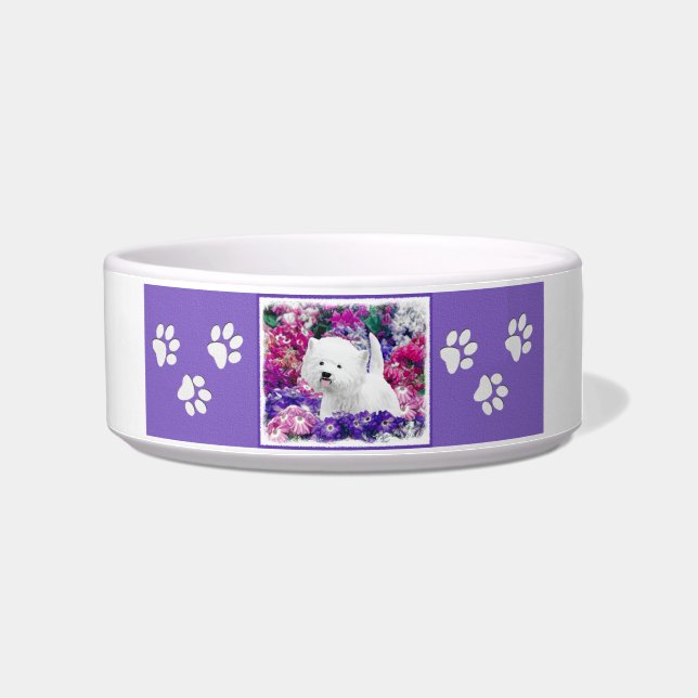 West Highland White Terrier Painting Dog Art Bowl (Right)