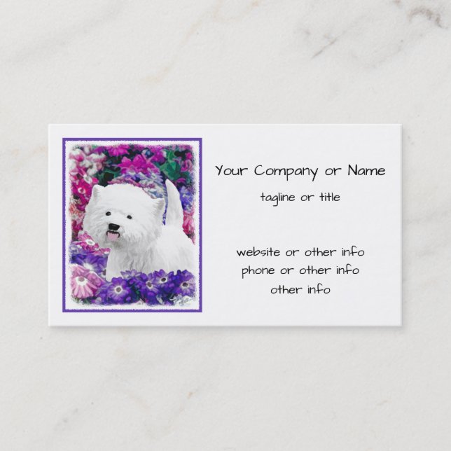West Highland White Terrier Painting Dog Art Business Card (Front)