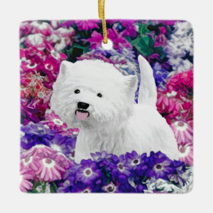 West Highland White Terrier Painting Dog Art Ceramic Ornament