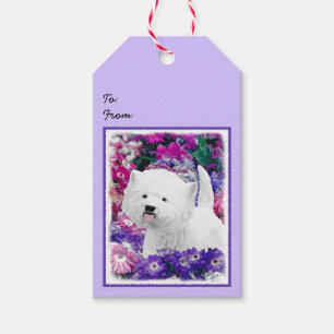 West Highland White Terrier Painting Dog Art Gift Tags