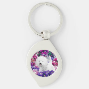 West Highland White Terrier Painting Dog Art Keychain