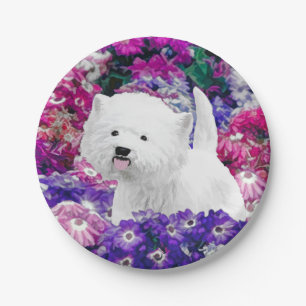 West Highland White Terrier Painting Dog Art Paper Plate
