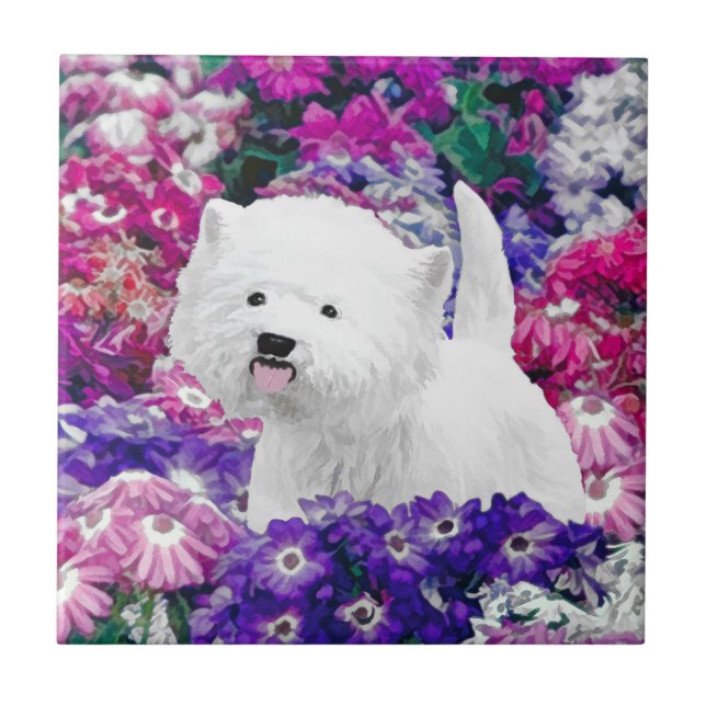 West Highland White Terrier Painting Dog Art Tile (Front)