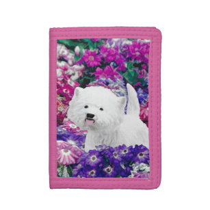 West Highland White Terrier Painting Dog Art Tri-fold Wallet