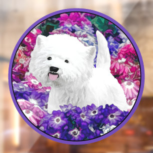 West Highland White Terrier Painting Dog Art Window Cling