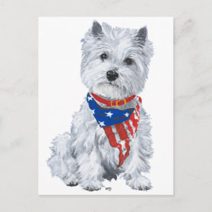 West Highland White Terrier Patriotic Postcard