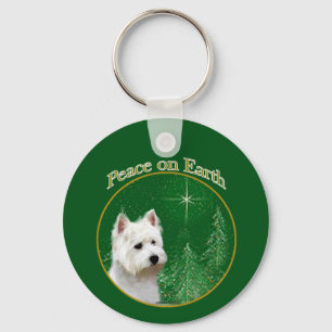 West Highland White Terrier Peace Keychain