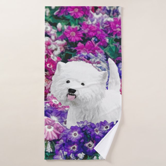 West Highland White Terrier Peinture Chien Art (Serviette de bain)